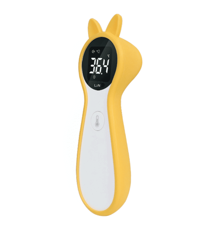 L2N Thermomètre Frontal Infrarouge écran LCD avec étui Jaune