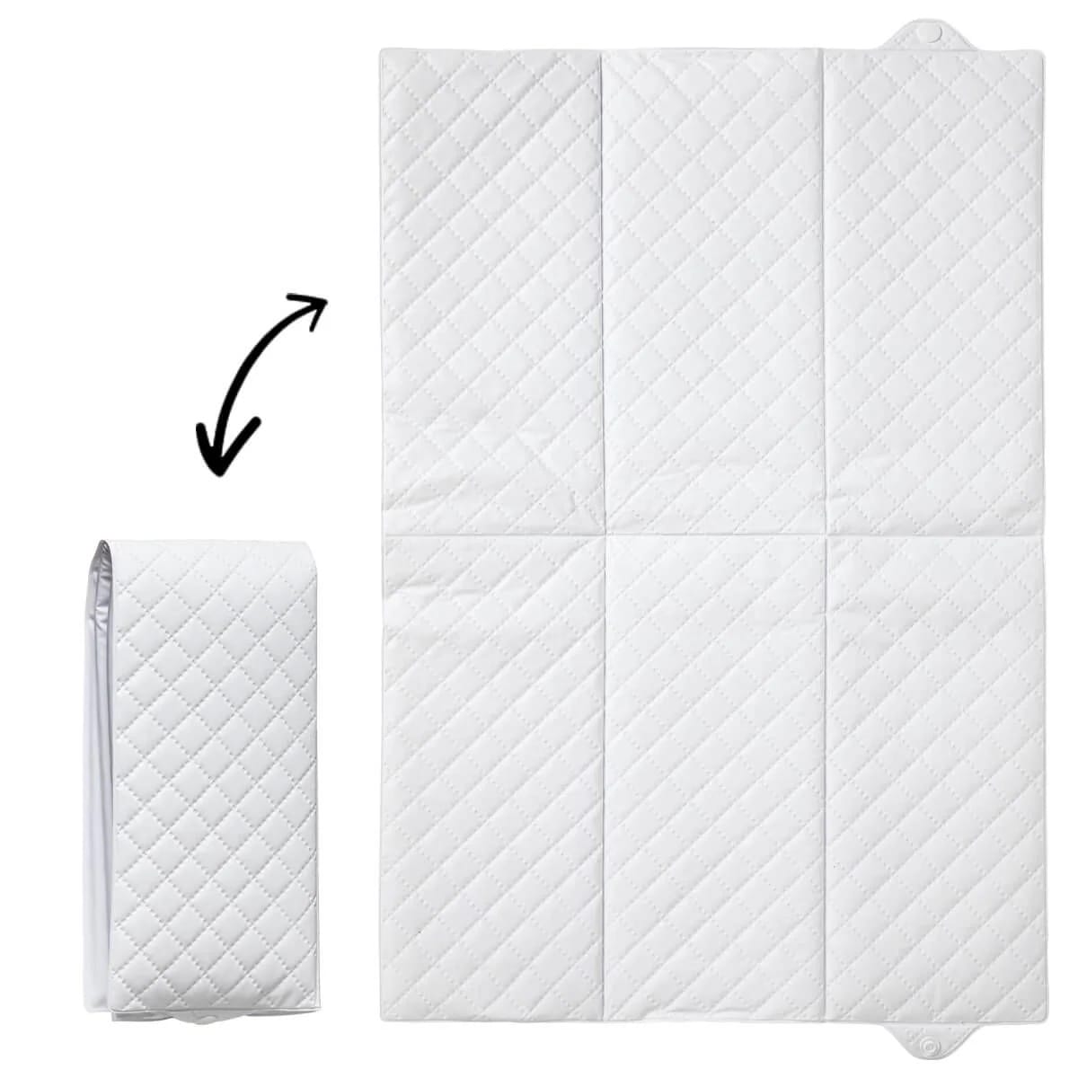 Little Band Tapis à langer nomade Matelassé Premium – Blanc