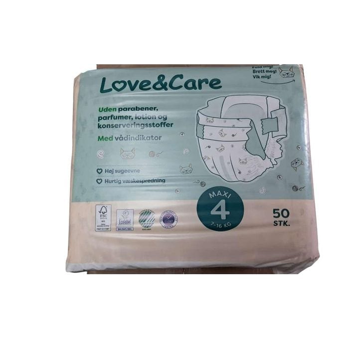 Love & Care – Couche Taille 4 (7-16 kg) – 50 unités