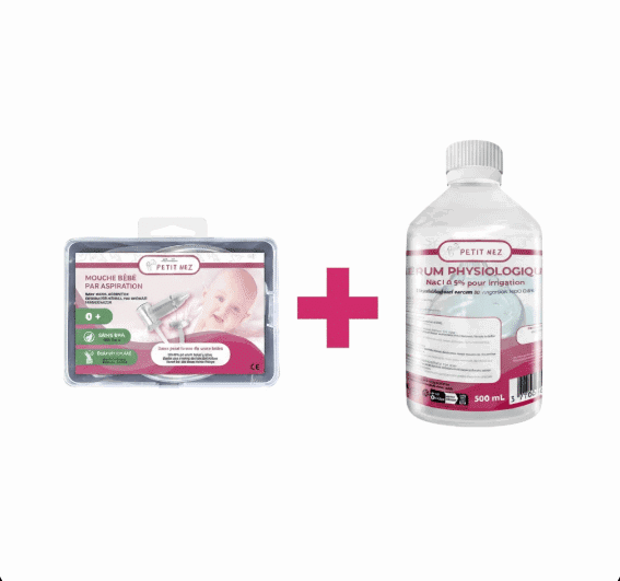 Petit nez Pack de Mouche-bébé avec Sérum Physiologique 500ml