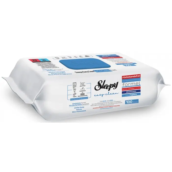 Sleepy Easy Clean 1 Paquet de 100 Lingette de nettoyage Multi-Usages – Eau de Javel