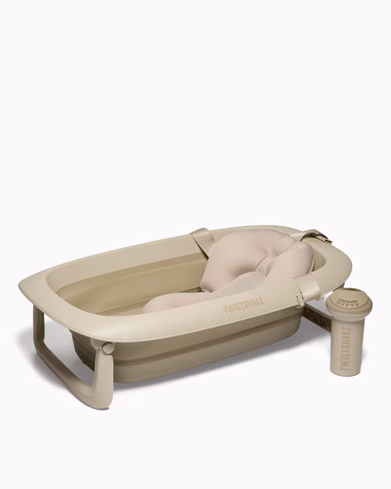 Twistshake édition limitée Pack Baignoire + coussin + rince tête – Beige
