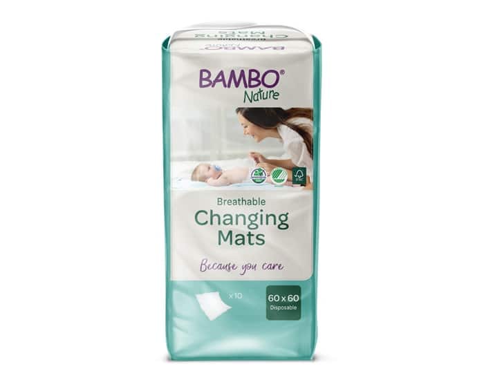 Bambo Nature Carrés à Langer Jetables 60 x 60 cm 10 unités