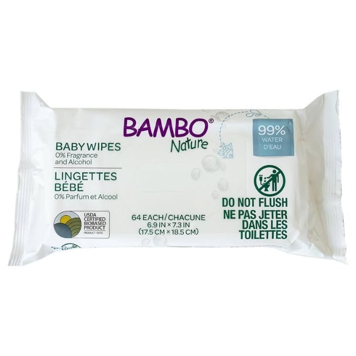 Bamboo Nature Lingettes pour bébé 64 pièces