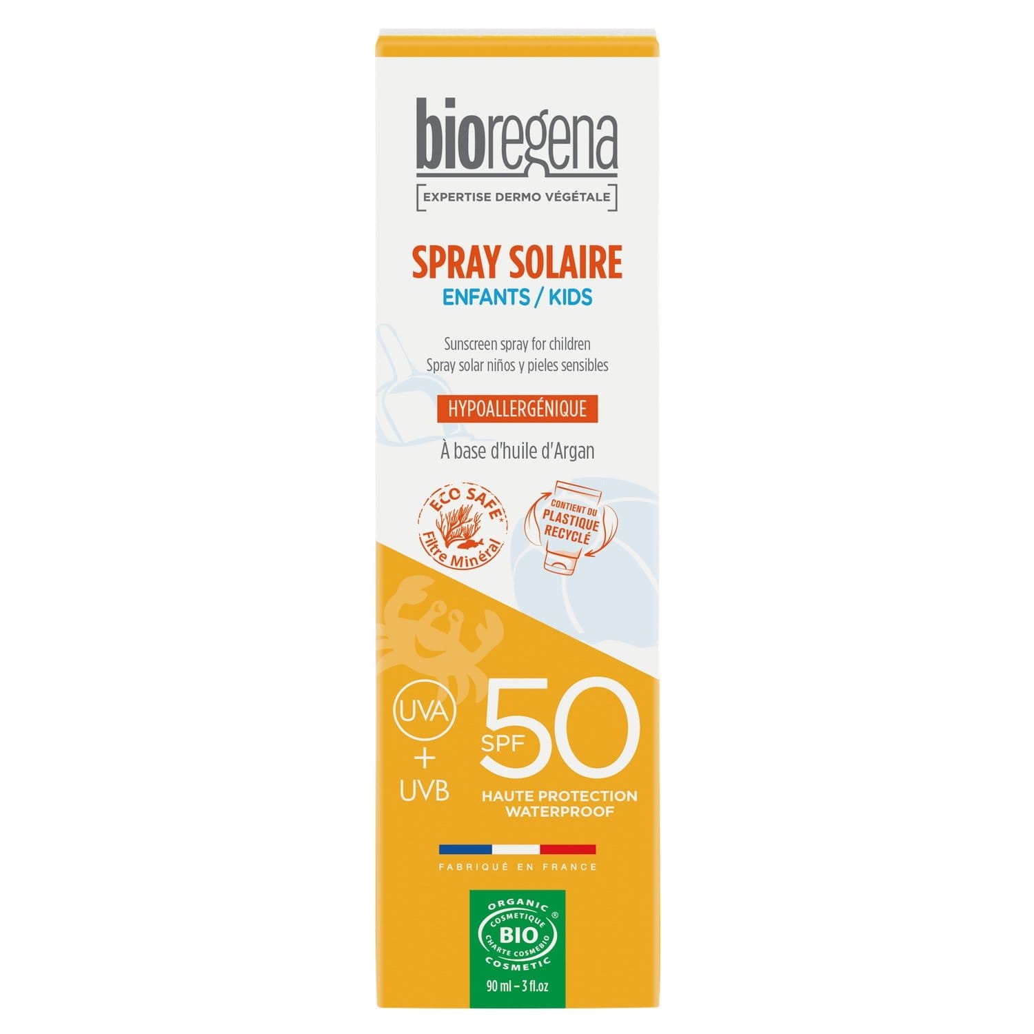 Bioregena Spray solaire enfant SPF50 – 90ml Dès 3 ans