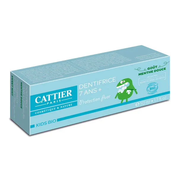Cattier Dentifrice enfants 7A+ Menthe Bio 50 ml