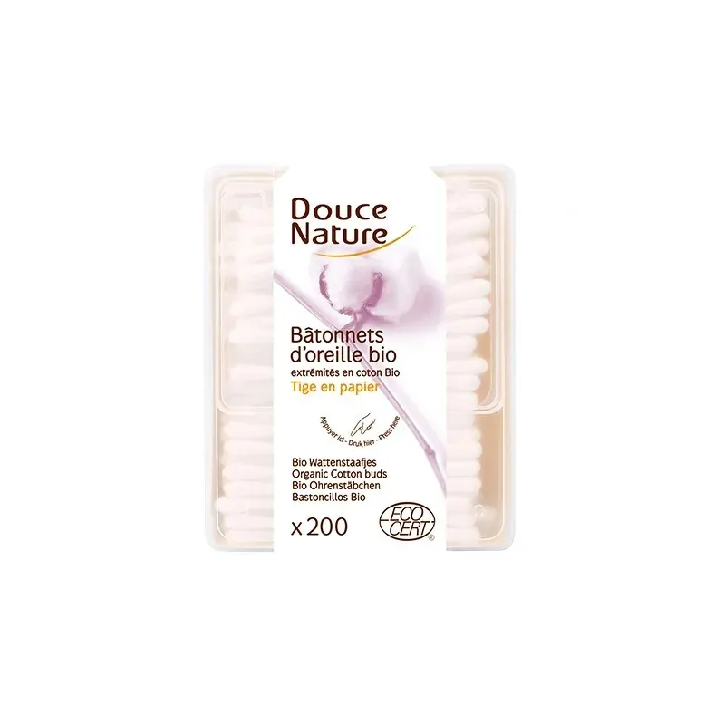 Douce Nature Bâtonnets d’Oreille Bio – 200 unités