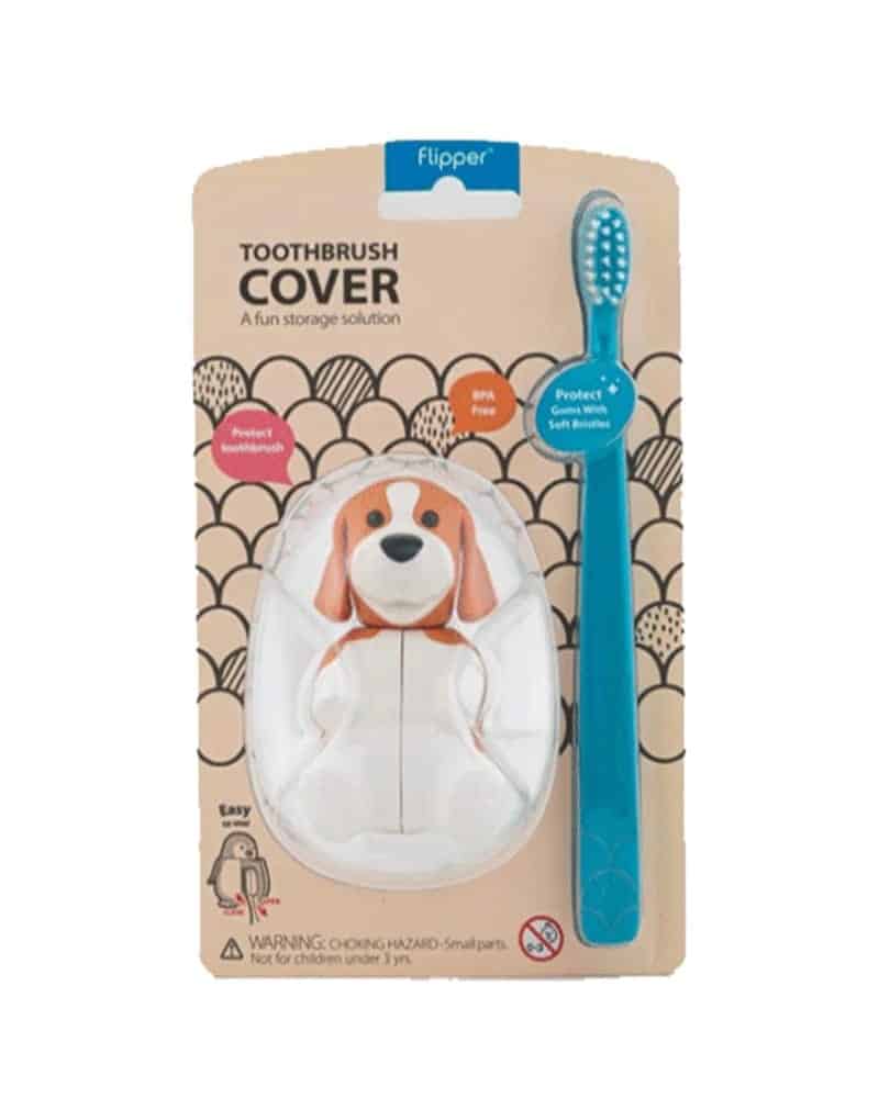 Flipper Brosse à dent avec couvercle – Chien