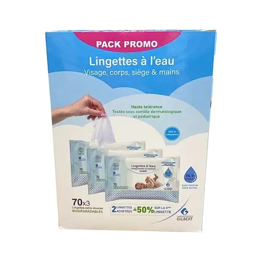 Gilbert Pack Promo Lingettes 3 x 70 Pieces