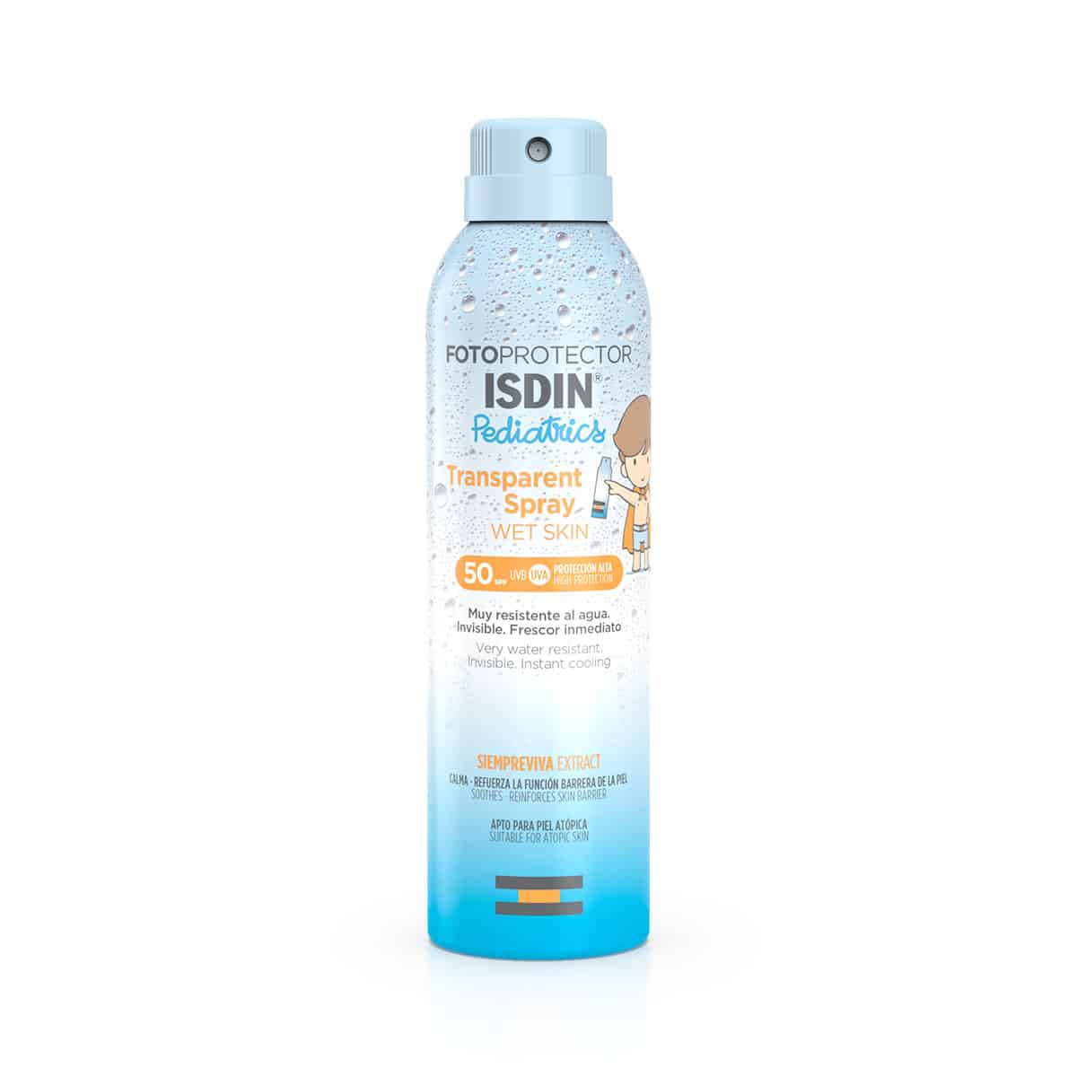 ISDIN Transparent Spray Peau Humide Pédiatrie SPF 50+
