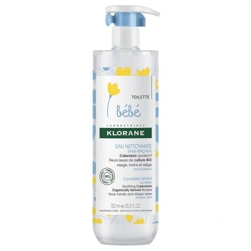 Klorane Bébé Eau nettoyante sans rinçage 750ml (avec pompe)