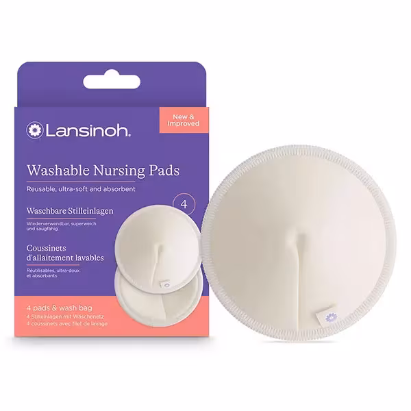 Lansinoh Coussinets d’allaitement lavables Blancs 4u