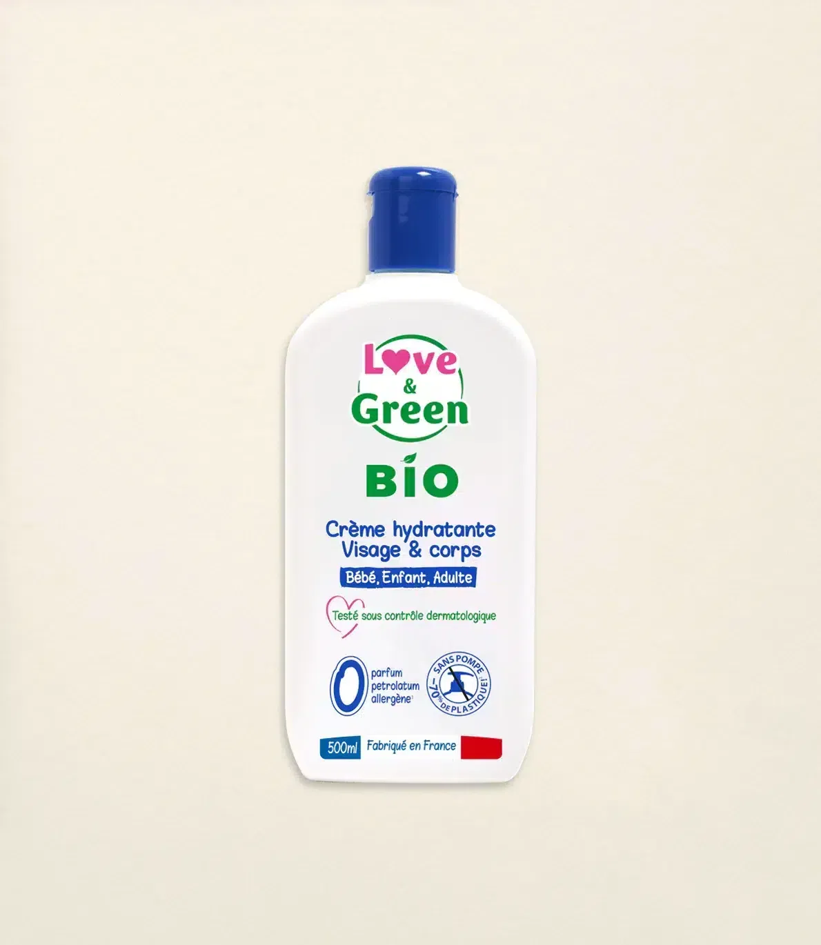 Love & Green Crème Hydratante Visage et Corps Bio 500ml