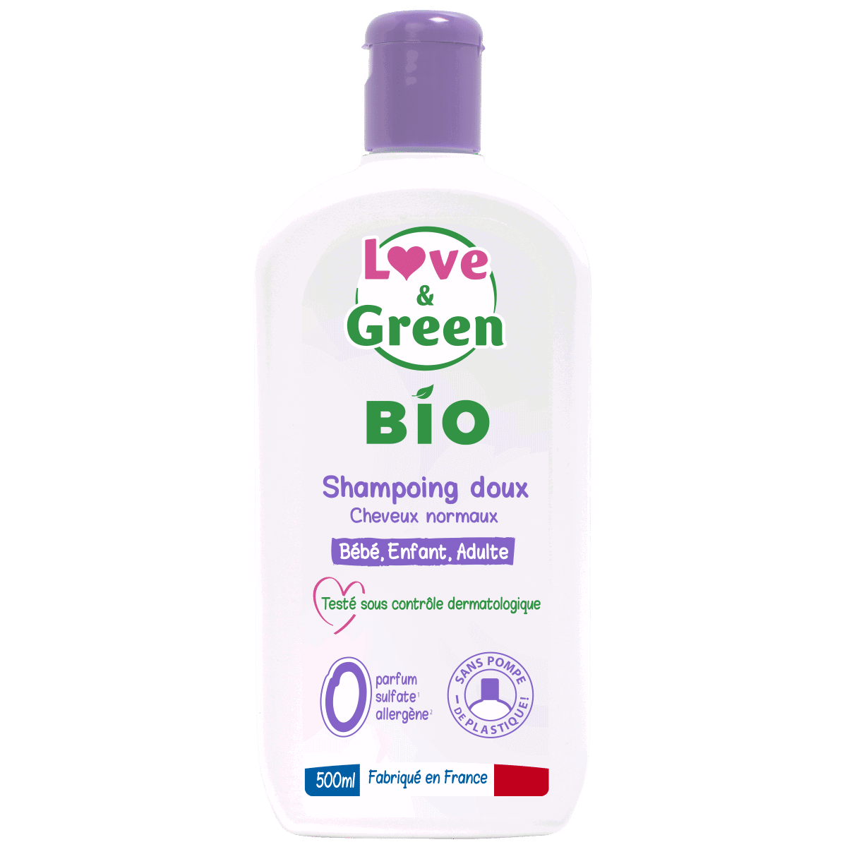 Love & Green Shampoing Doux Cheveux Normaux 500ml