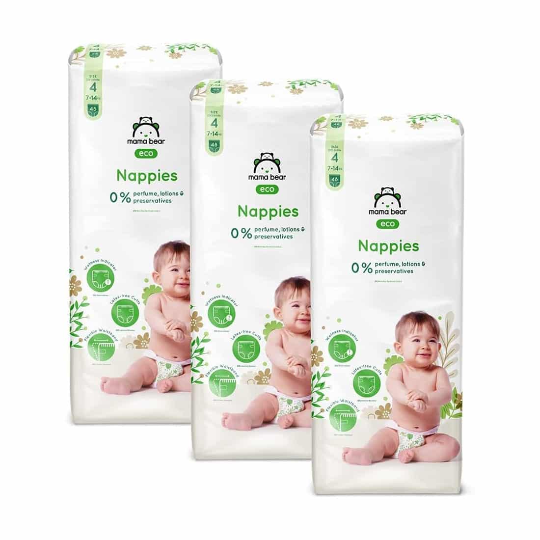 Mama Bear Couches bébé Écologiques Ultra Absorbantes Taille 4 (7-14 kg) 48un