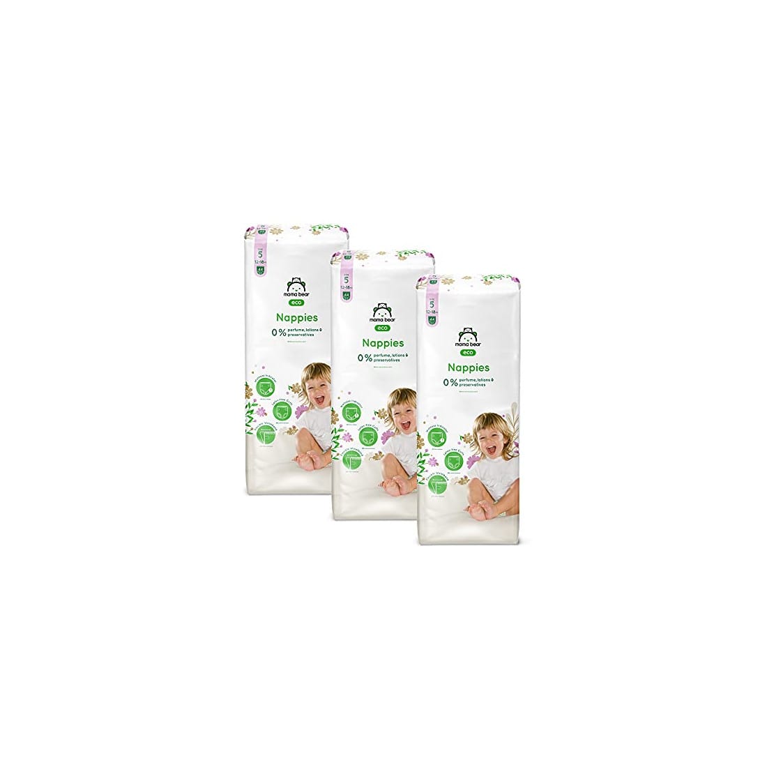 Mama Bear Couches bébé Écologiques Ultra Absorbantes Taille 5 (12-18 kg) 44un