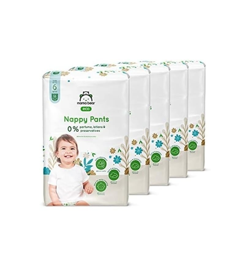 Mama Bear Couches-Culottes bébé Écologiques Ultra Absorbantes Taille 6 (16+ kg) 18un