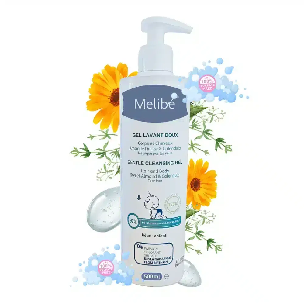Melibé Gel Lavant Doux – 500ml Nettoyant Naturel pour Bébé