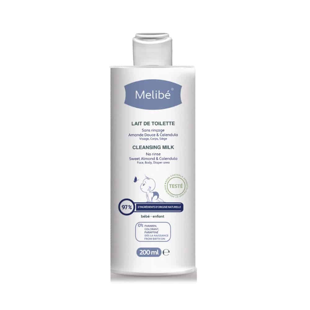 Melibé Lait de Toilette – 200ml Naturel pour Bébé