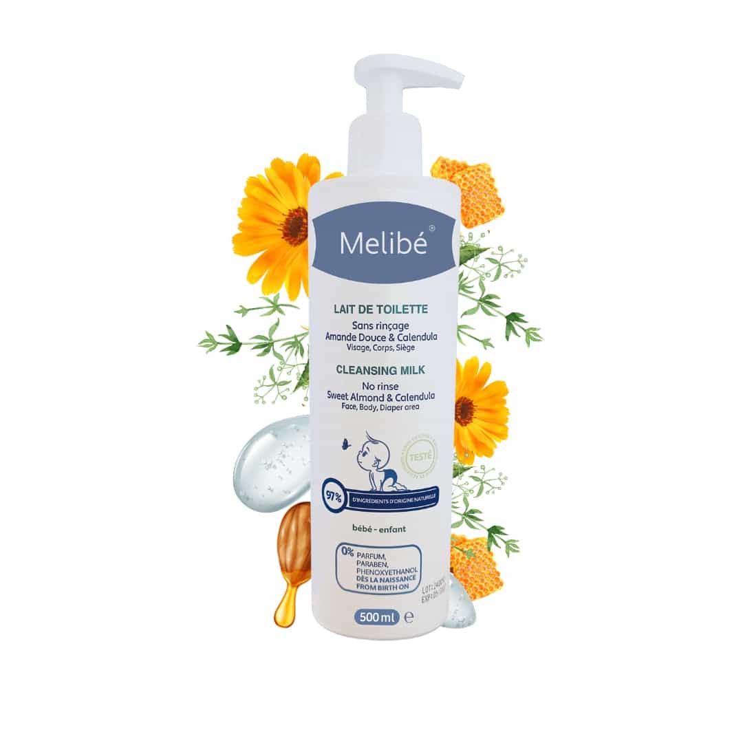 Melibé Lait de Toilette – 500ml Naturel pour Bébé