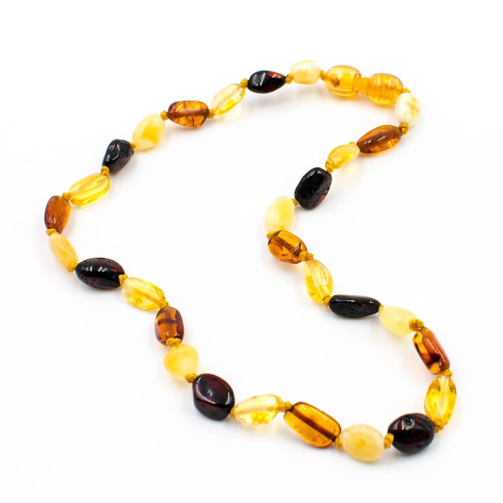 Nildor Collier Ambre Bébé Perles Olivettes Multicolore A450