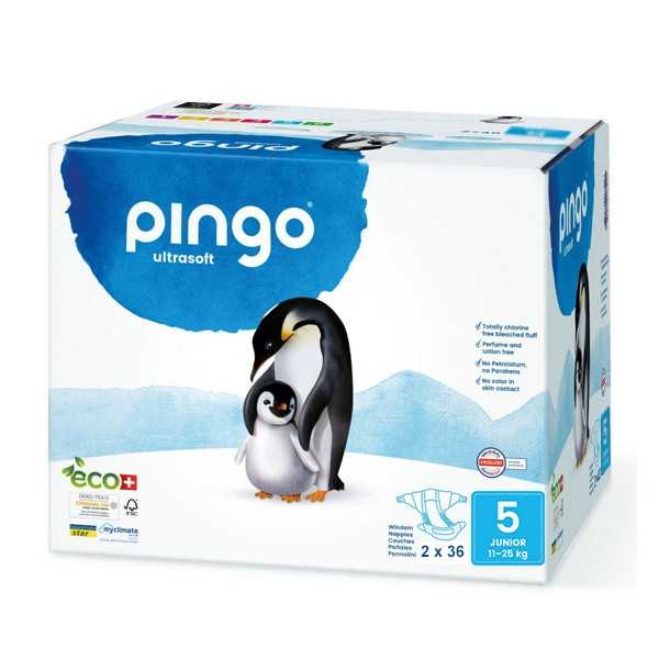 Pingo – Couches Écologiques Jumbo Taille 5 (11-25KG) 2X36 COUCHES