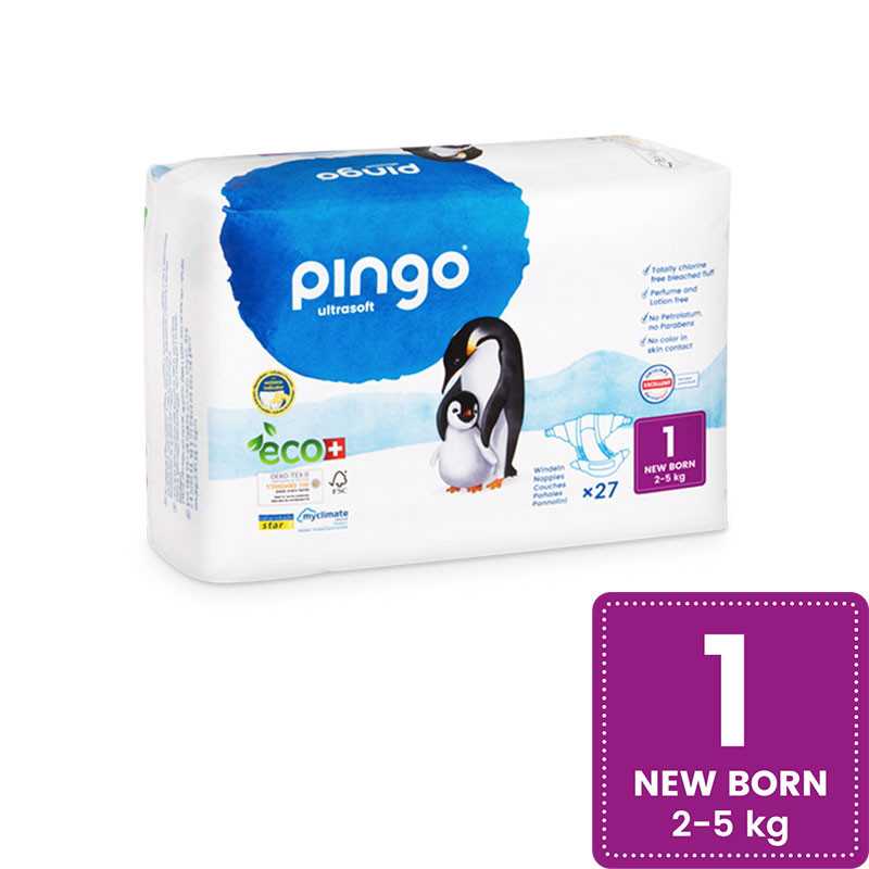 Pingo – Couches Écologiques Taille 1 (2-5kg) 27unités