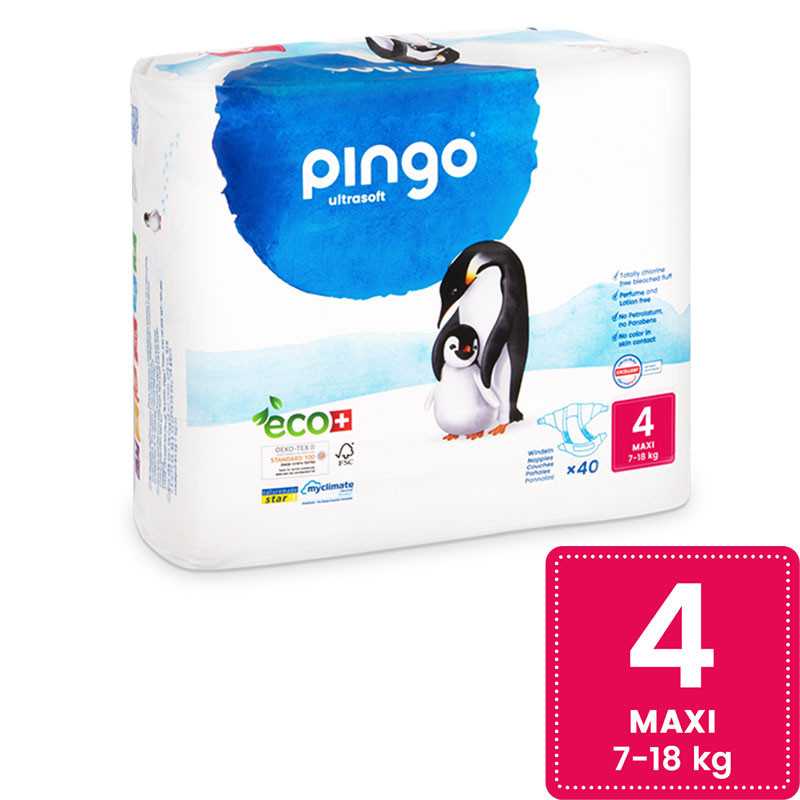 Pingo – Couches Écologiques Taille 4 (7-18kg) 40unités