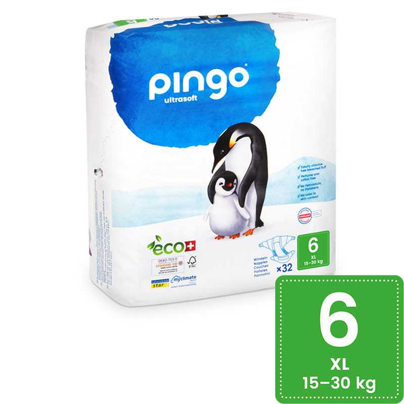 Pingo – Couches Écologiques Taille 6 (15-30kg) 32unités