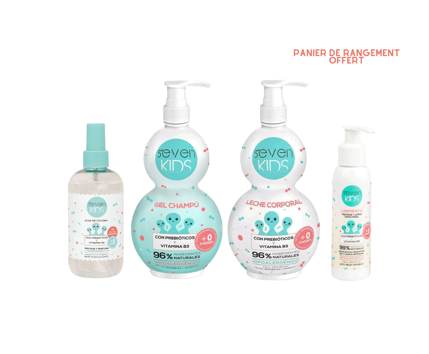 Seven Kids Pack Découverte Soin Complet pour Bébé avec Panier de rangement OFFERT