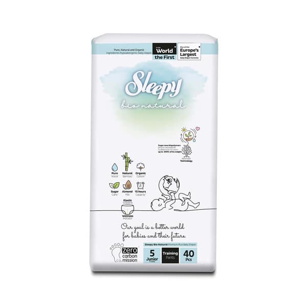 Sleepy BIO Natural Culottes Double Jumbo Junior Taille 5 – 11-18 kg – 40u