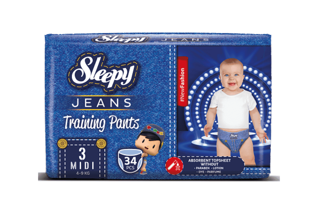 Sleepy Jeans Couches Culottes Midi Taille 3 – (5-10kg) 34 Unités
