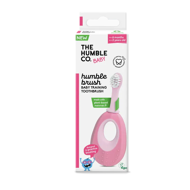 The Humble Co – Brosse à Dents Bébé à Base de Plantes – Rose 6m+