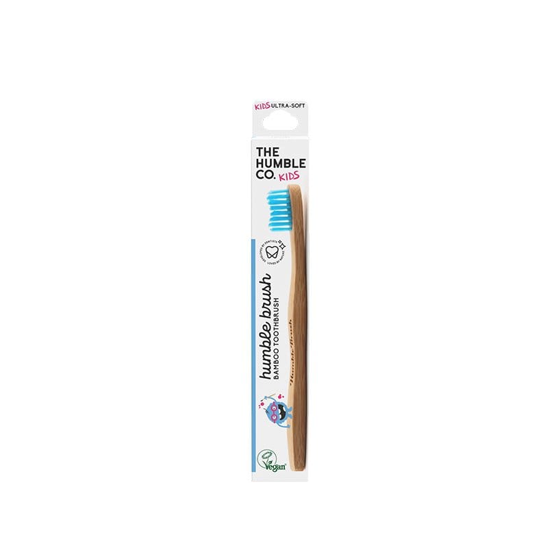 The Humble Co – Brosse à dents multicolores en bambou pour enfants – bleu