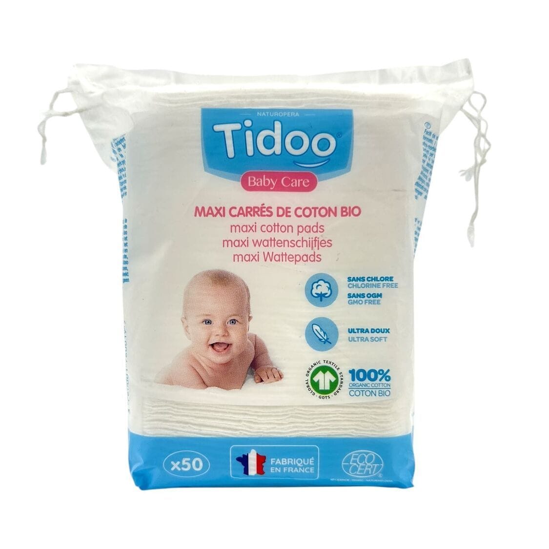 Tidoo Carrés Maxi Baby 50 unités