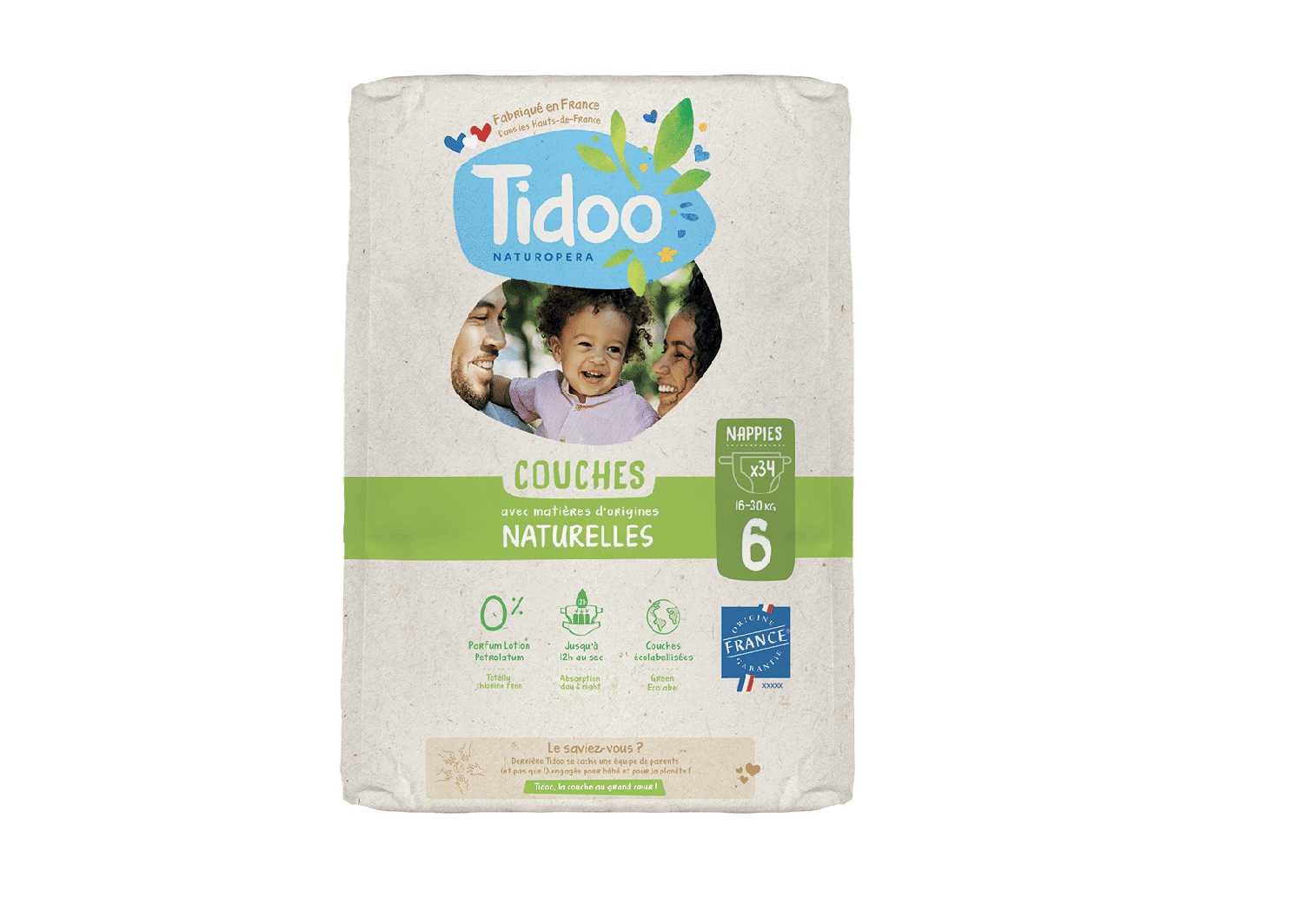 Tidoo Couches Écologiques Taille 6  16-30kg 34un