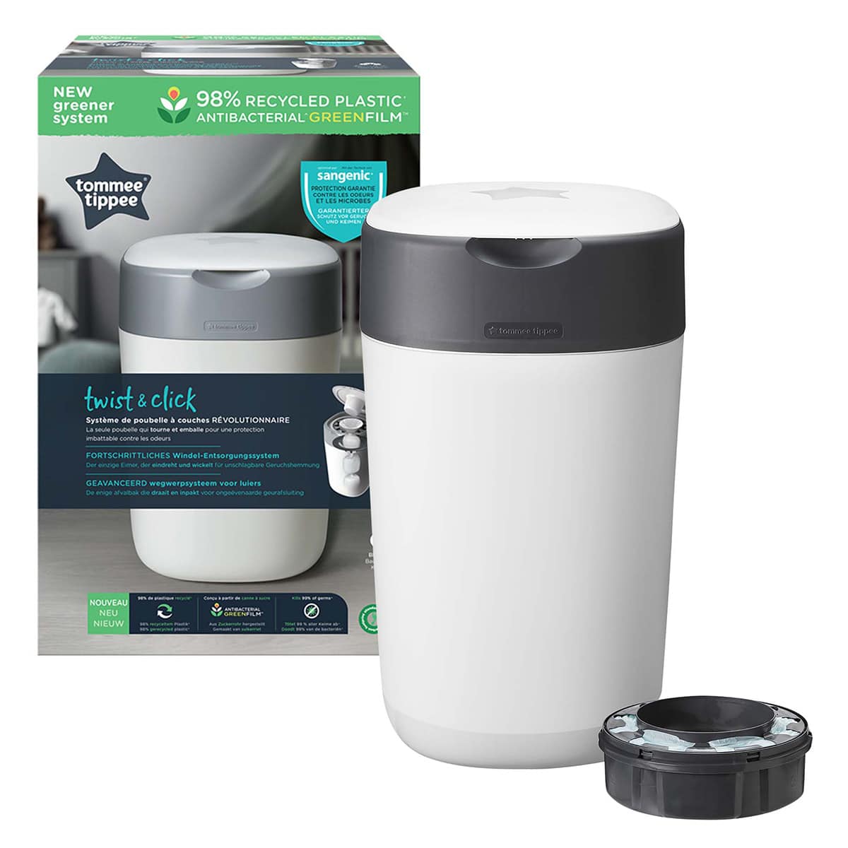 Tommee Tippee Poubelle à Couches Twist & Click – Blanc