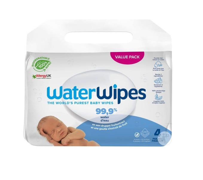 WaterWipes Pack Lingettes bébé 4×60 unités