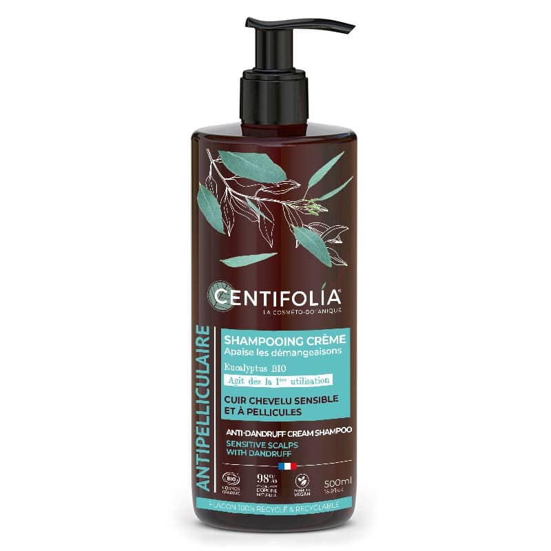 Centifolia Shampooing crème antipelliculaire apaise démangeaisons cheveux sensible 500ml Bio