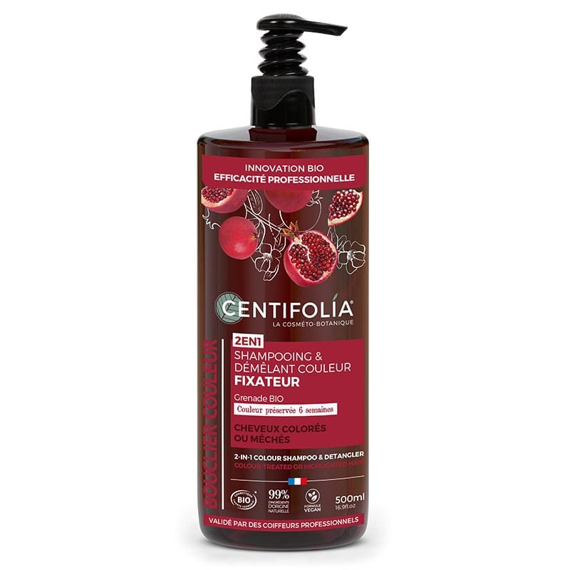 Centifolia Shampoing & Démêlant Couleur Fixateur 2‑en‑1 – 500 ml