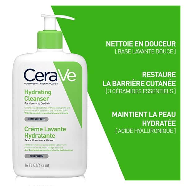 CeraVe Crème Lavante Hydratante Peau Normale à Sèche | 473ml