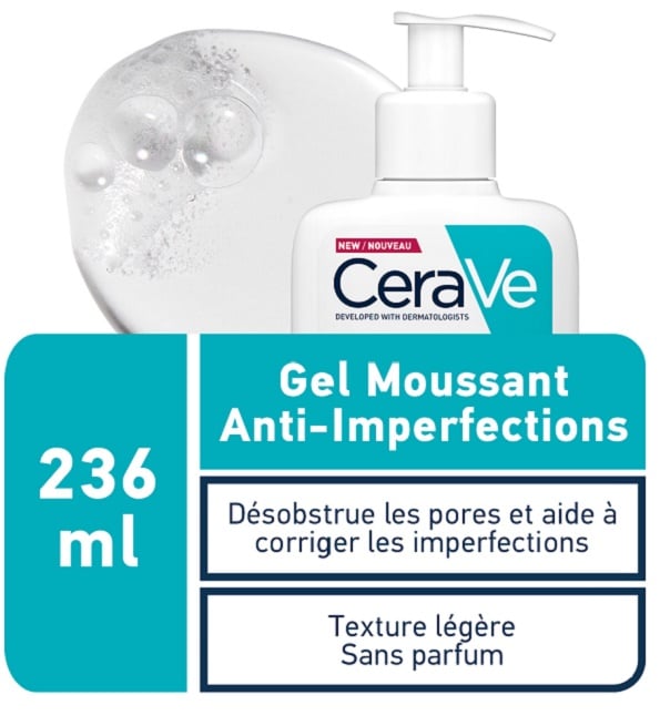 CeraVe Gel Moussant Anti-Imperfections | Peau Grasse à Tendance Acnéique | 236ml