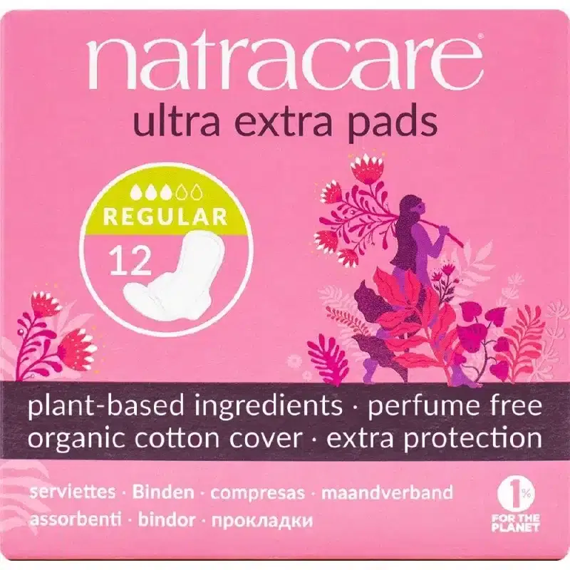 Natracare Serviette Ultra Extra Pads Normal – 12 Unités
