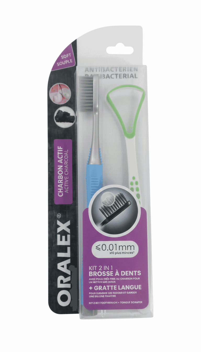 Oralex Kit 2in1 Brosse à Dents (Bleu) + Gratte Langue Antibactérien