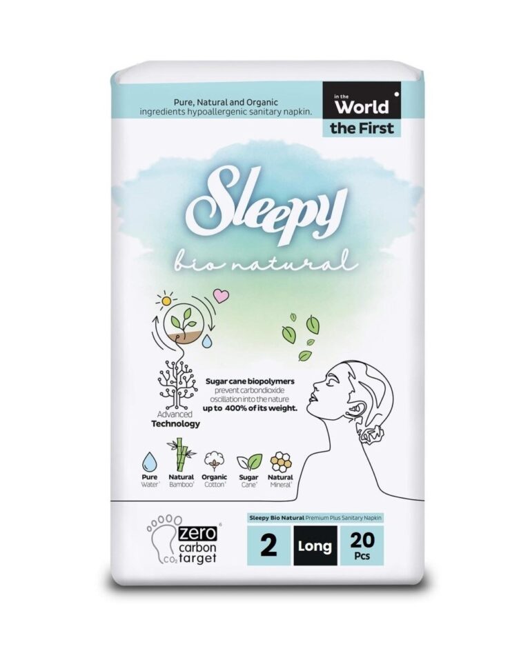 Sleepy Bio Natural Premium Plus serviettes hygiéniques Long – 20 Pièces