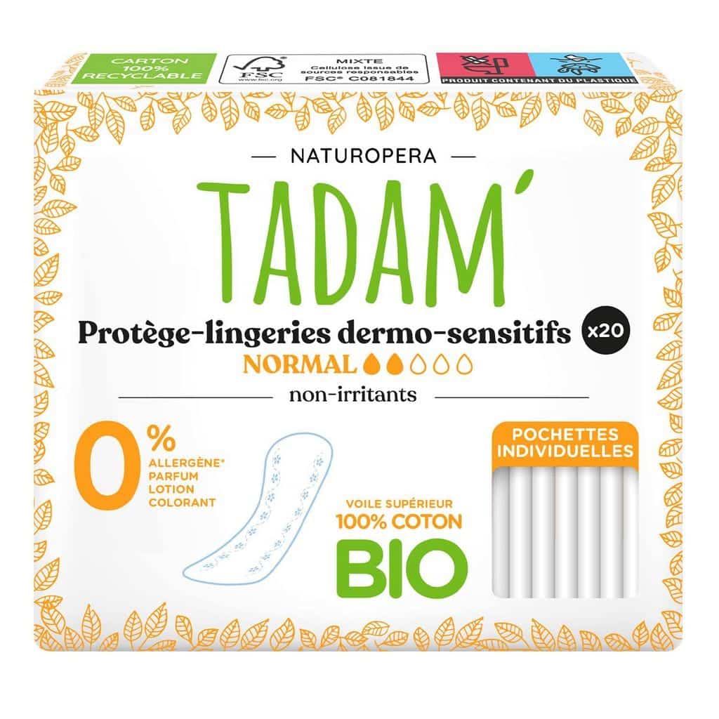 Tadam Protège-lingeries dermo-sensitifs 100% coton bio – normal