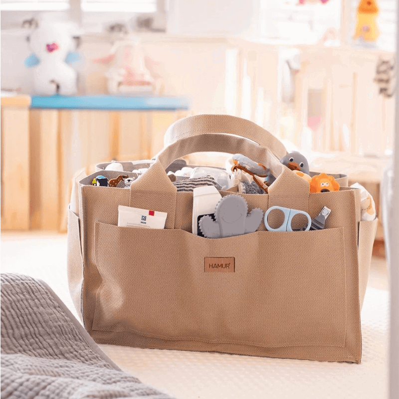 Hamur Panier Rangement Couches et Essentiels – Marron