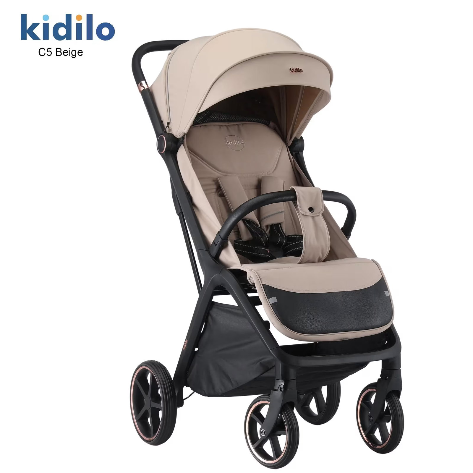 Kidilo Poussette valise compacte C5 Beige