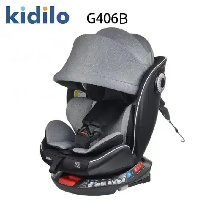 Kidilo Siège Auto Rotation 360° Isofix G406B (0-36 kg) Gris
