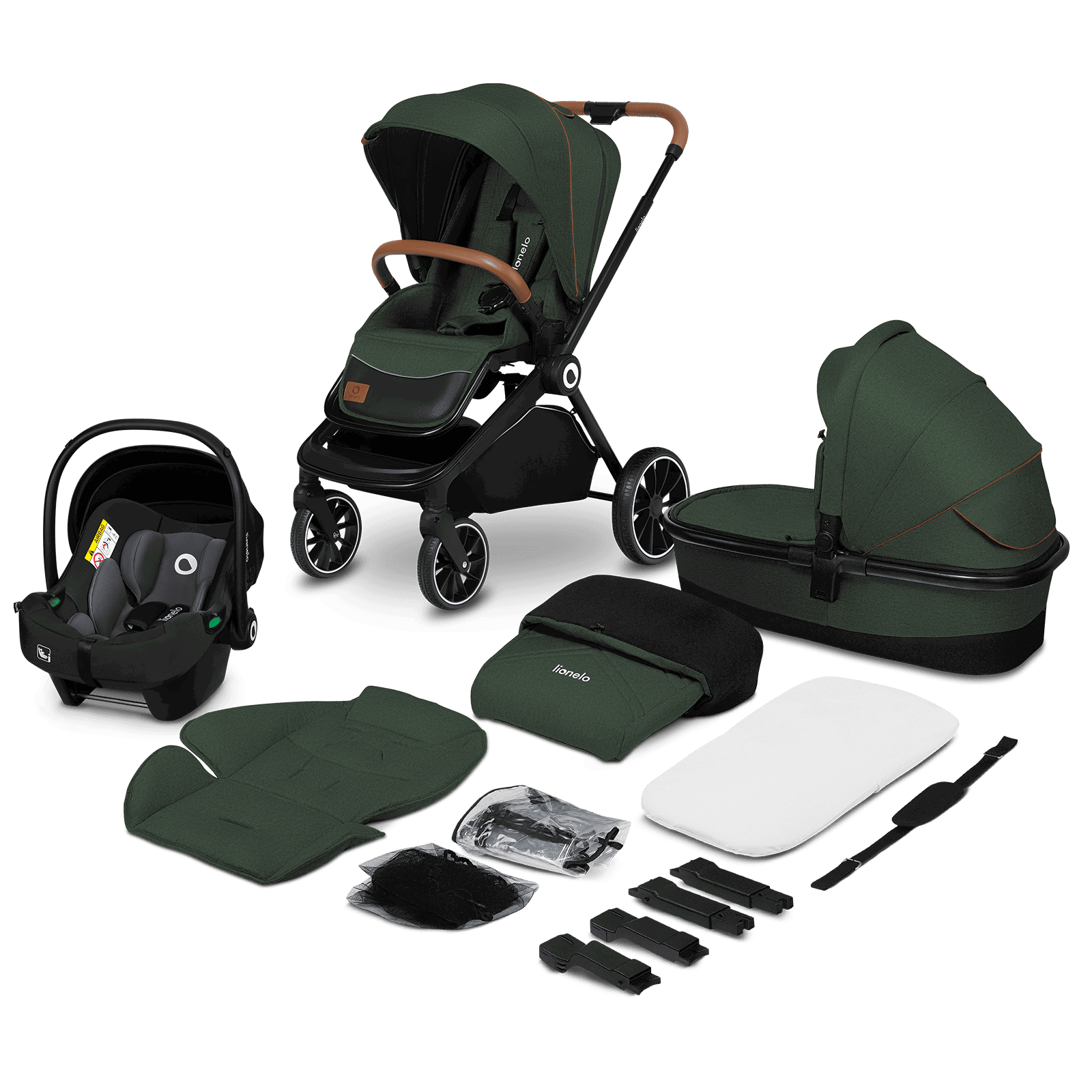 Lionelo Mika poussette 3 en 1 – Green Forest